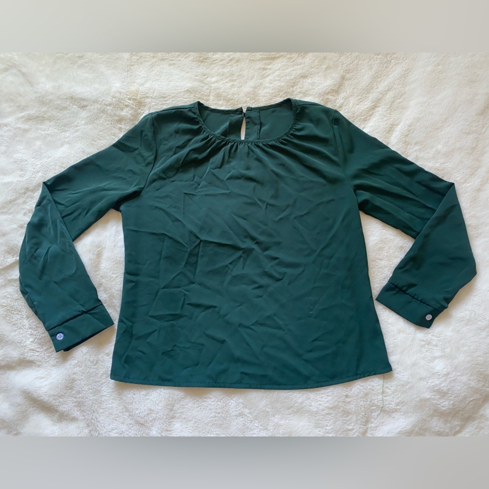 Dark green office blouse size XL